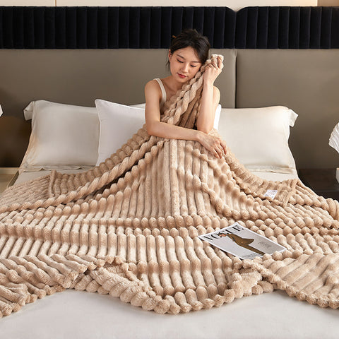 Kyoto Rabbit Plush Blanket - Warm Winter Throw