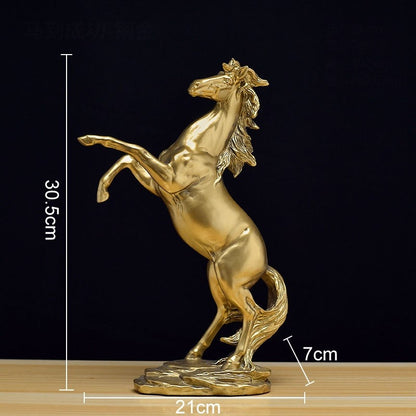 GRACEFUL GOLDEN HORSE SCULPTURE