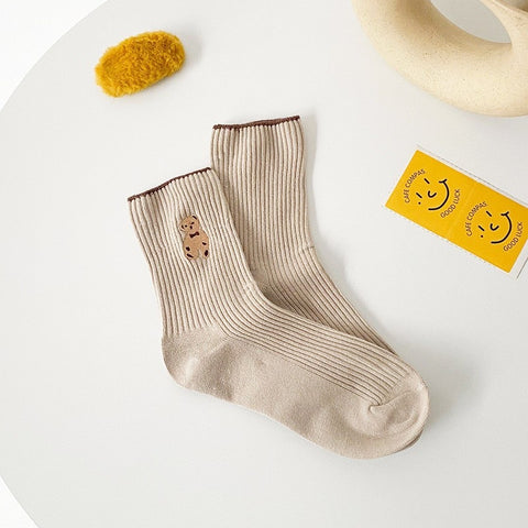 Teddy Ribbed Tube Socks