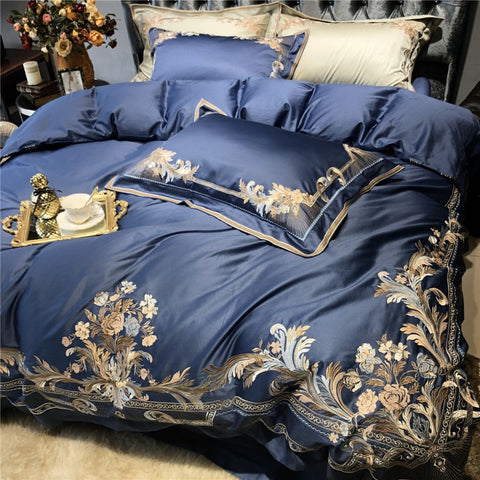 Royal Blue Egyptian Cotton Bedding Set