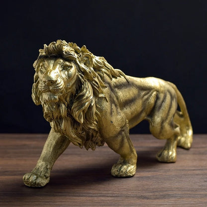 MAJESTIC GOLDEN LION FIGURINE