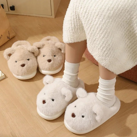 Teddy Bear Plush Slippers