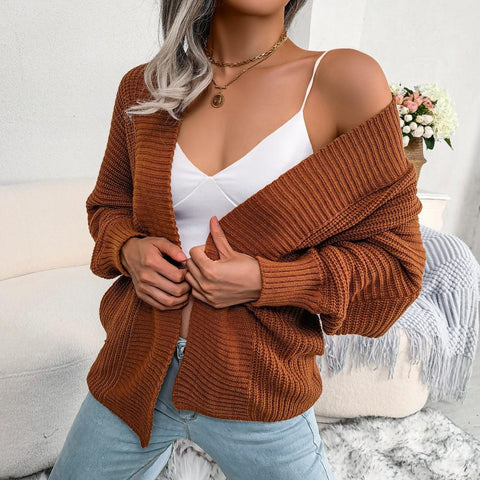 Women's Cardigan Ribbed Knit