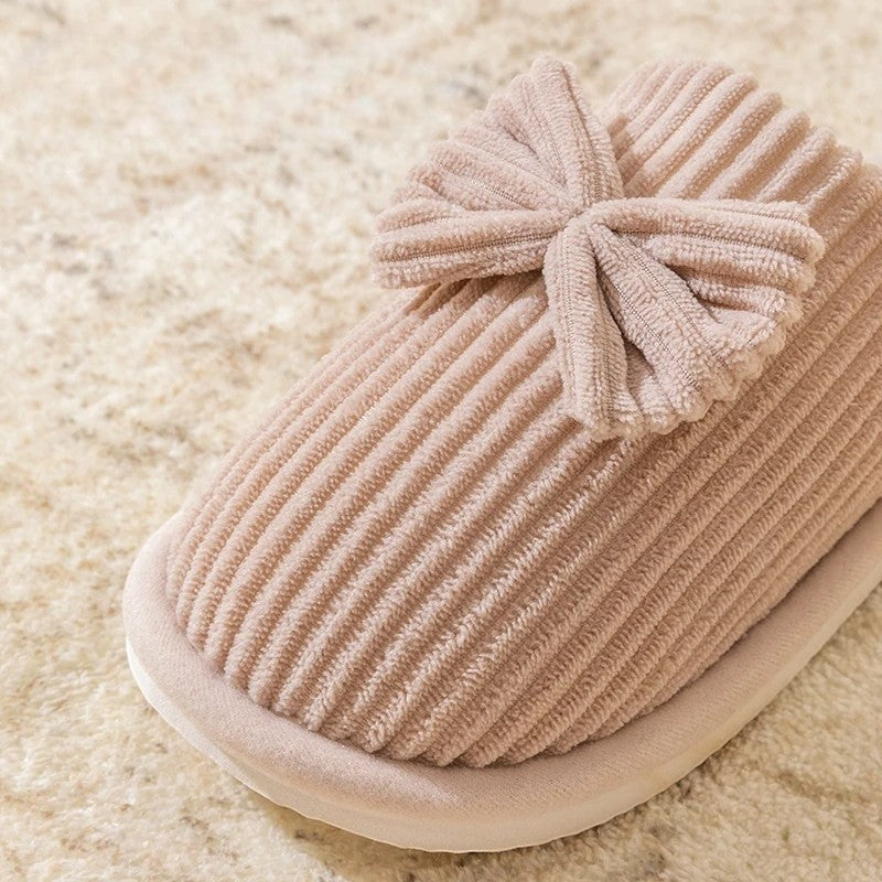 NORDIC-BOW PLUSH SLIPPERS