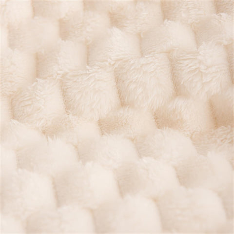 Milky White Waffle Plush Blanket