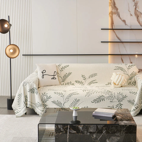 Winter Fern Cotton Sofa/Couch Cover - Final Sale