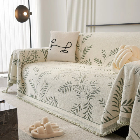 Winter Fern Cotton Sofa/Couch Cover - Final Sale