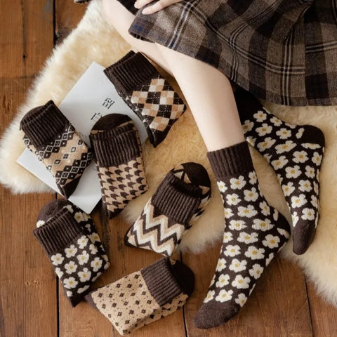 Women's Warm Wool Socks 6-Pack Winter