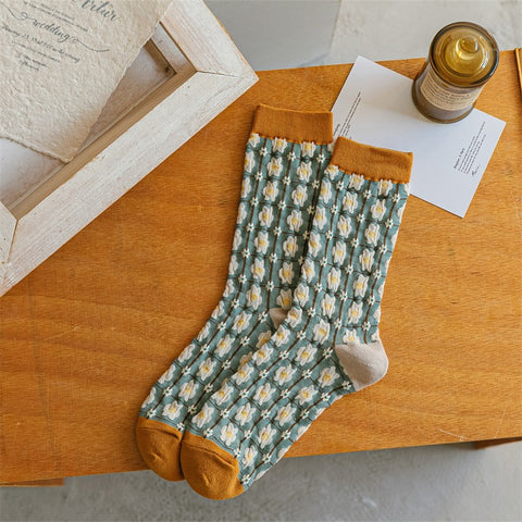 Hana Embossed Long Pile Socks