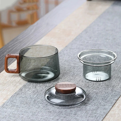 Borosilicate Glass Tea Infuser Mug