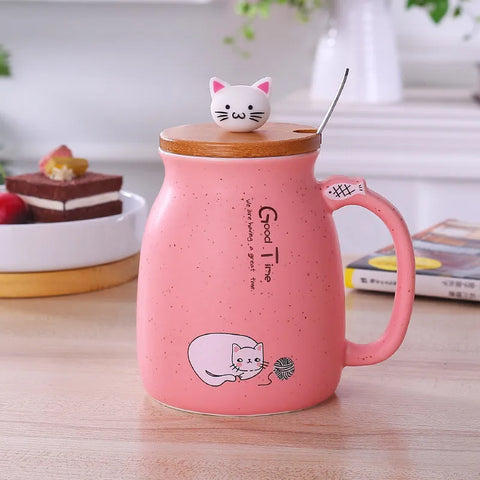 Nekomori Ceramic Cat Mug