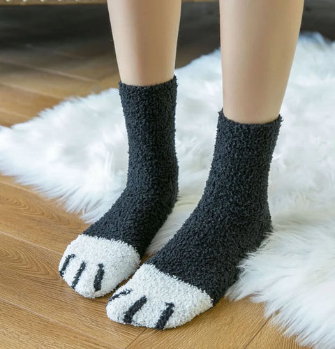 Cozy Cat Paw Socks for Women