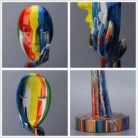 Aurora Abstract Resin Face Sculpture