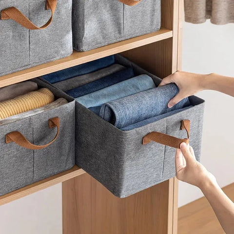 Clothes Foldable Storage Box With Handles