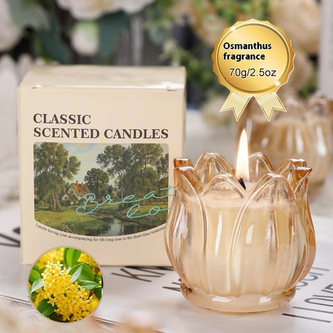 French Tulip Glass Candle