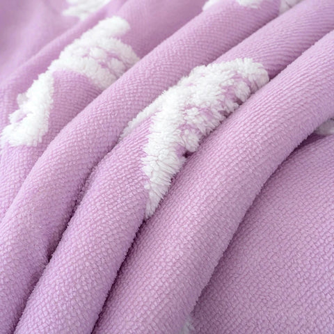 Sherpa Fleece Winter Blanket - Bowknot Design
