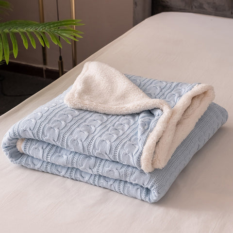 Oslo Sherpa Warm Blanket - Thicken Winter Reversible Throw