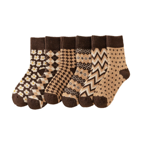 Women's Warm Wool Socks 6-Pack Winter