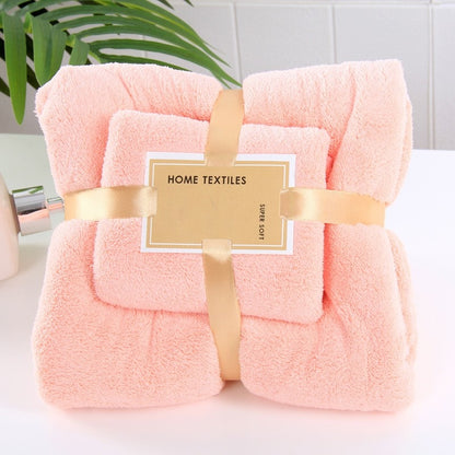 CORAL FLEECE BATH TOWEL SET