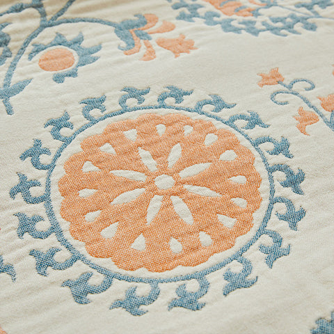 Woven Floral Throw Blanket Reversible