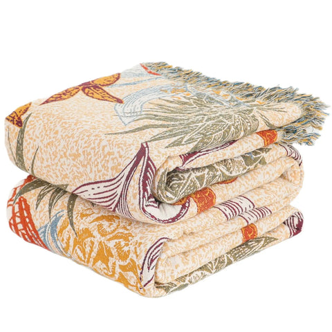 Butterfly Floral Reversible Cotton Blanket