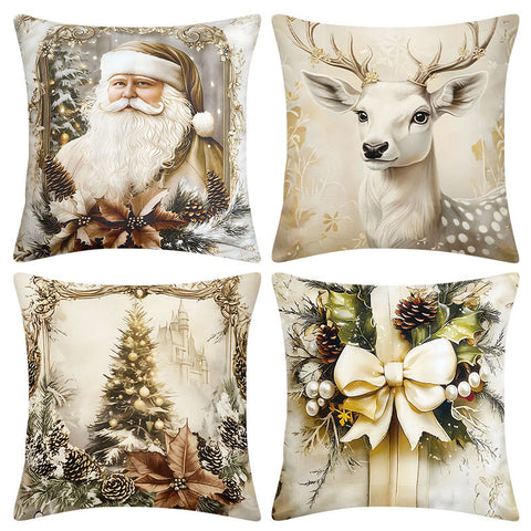 Vintage Gold Christmas Cushion Covers