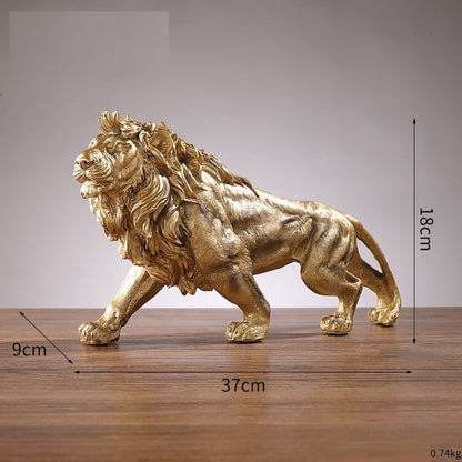 MAJESTIC GOLDEN LION FIGURINE