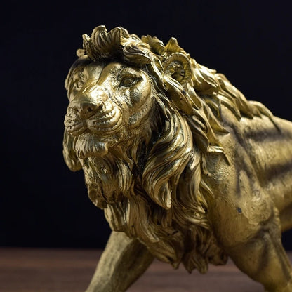 MAJESTIC GOLDEN LION FIGURINE