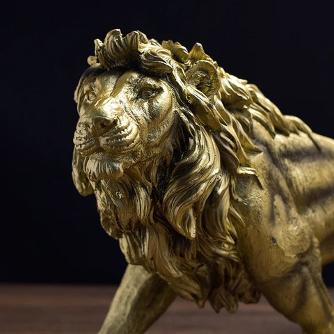Regal Gold Lion Decorative Figurine