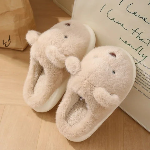 Teddy Bear Plush Slippers