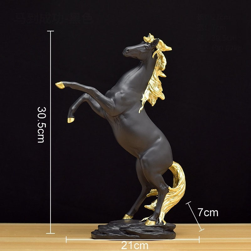 GRACEFUL GOLDEN HORSE SCULPTURE