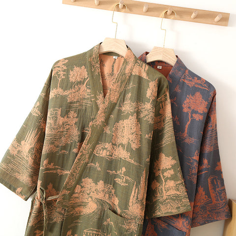 Men’s Lightweight Cotton Kimono Bathrobe
