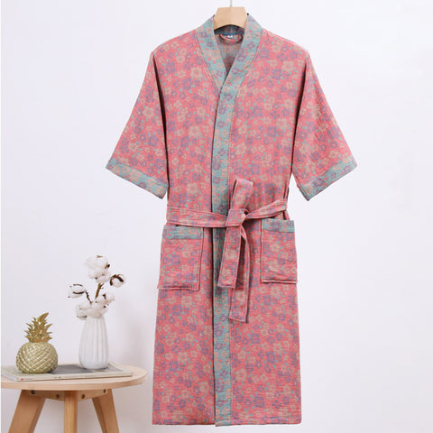 Floral Cotton Kimono Bathrobe