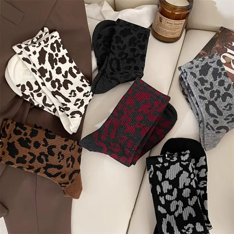 Savannah Leopard Print Socks Women