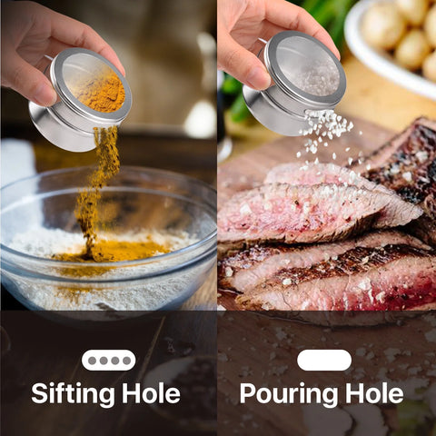 Magnetic Stainless Spice Tin Set