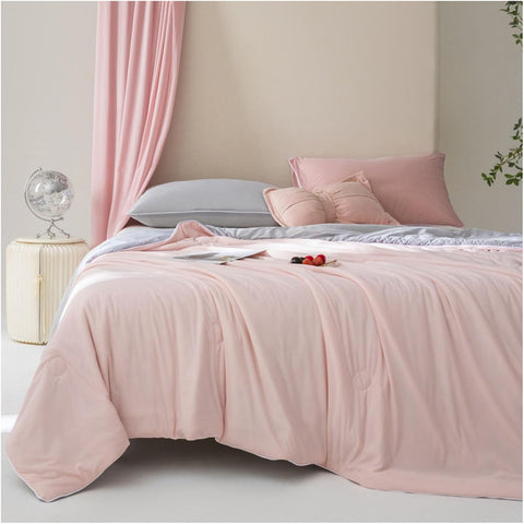 Aura Blush Silk Summer Blanket