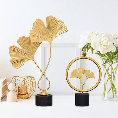 Golden Ginkgo Leaf Table Decor