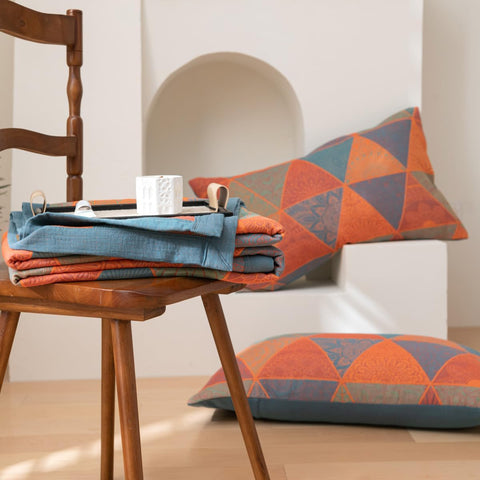 Vintage Cotton Quilt - Half Square Triangle