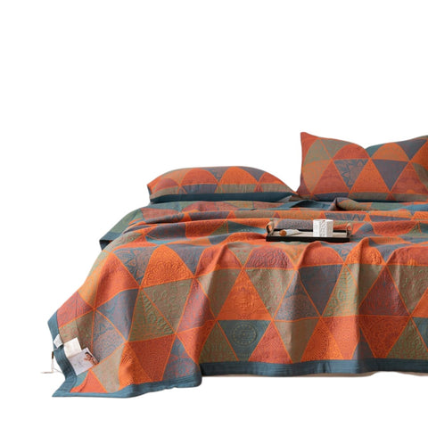 Vintage Cotton Quilt - Half Square Triangle