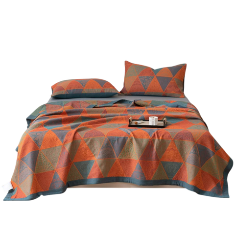Vintage Cotton Quilt - Half Square Triangle