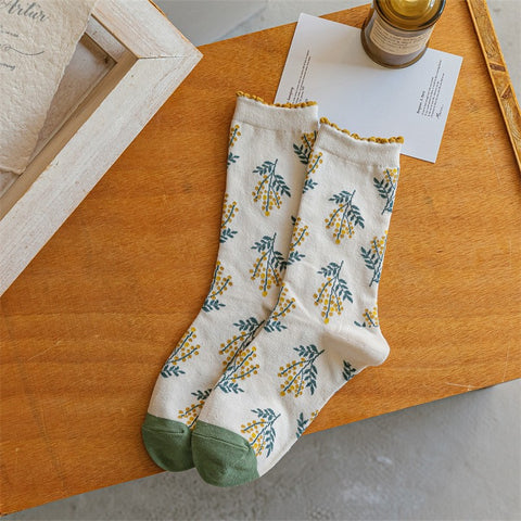 Hana Embossed Long Pile Socks
