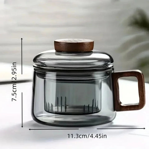 Borosilicate Glass Tea Infuser Mug