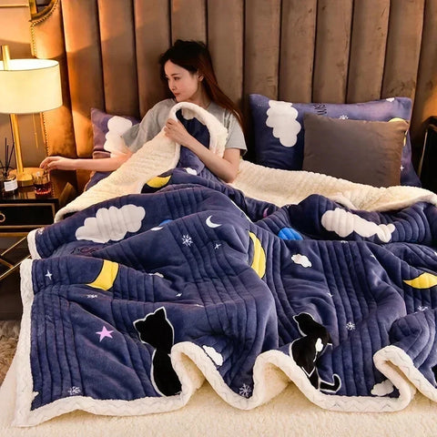 Sherpa Blanket - Thick Fleece Winter Throw