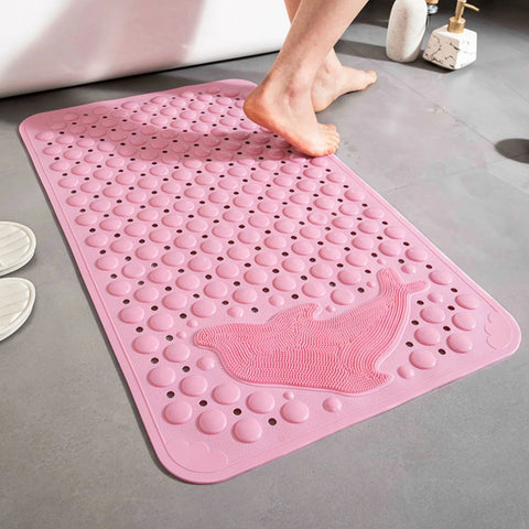 Non-Slip Bathtub Mat with Foot Scrubber