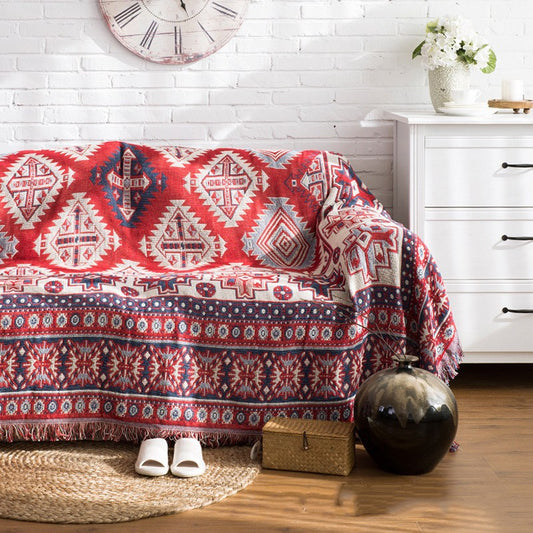 NAVAJO RED BOHO THROW BLANKET