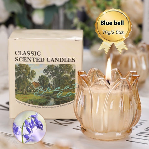 French Tulip Glass Candle