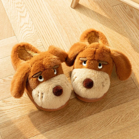 Cozy Plush Dog House Slippers