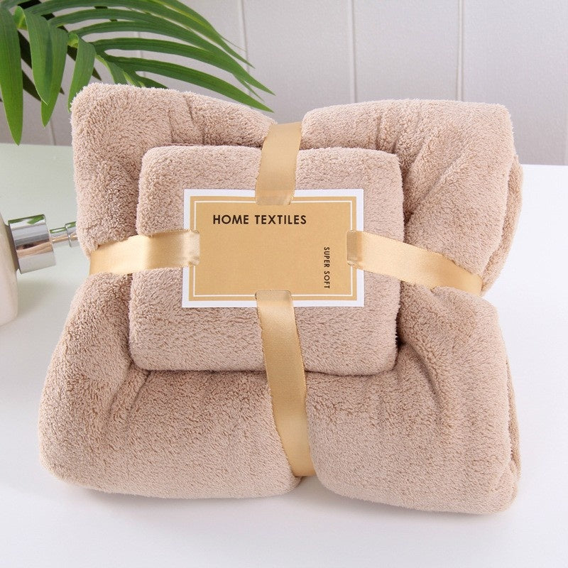 CORAL FLEECE BATH TOWEL SET