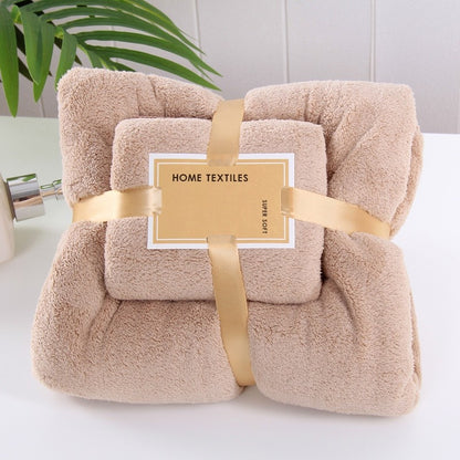 CORAL FLEECE BATH TOWEL SET