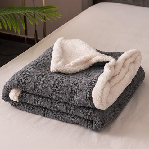 Oslo Sherpa Warm Blanket - Thicken Winter Reversible Throw